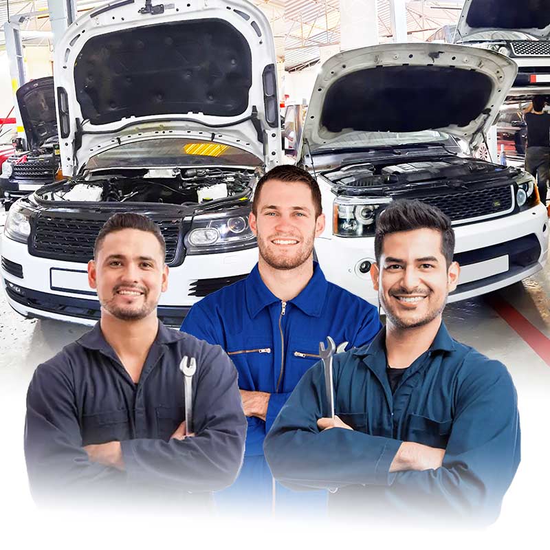 range rover technicians wearing uniform