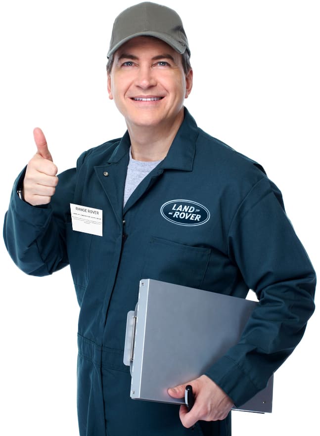 range rover mechanic wearing uniform